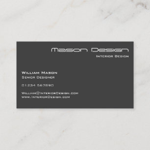 Carte de visite moderne gris de Minimalistic des