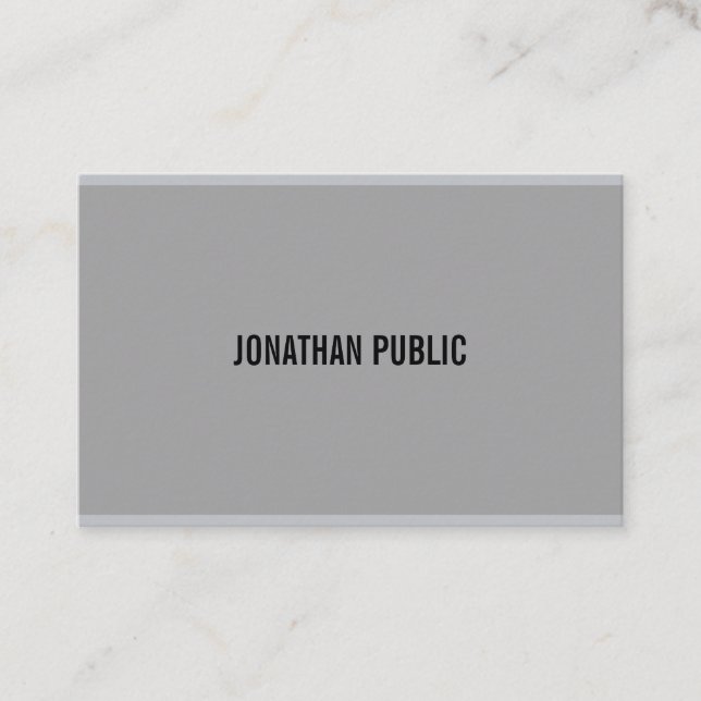 Carte De Visite Moderne Gris Élégant Simple Modèle professionnel (Devant)