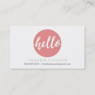 Carte De Visite MODERNE HELLO SCRIPT à main dessiné en gras tache