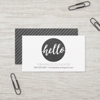 Carte De Visite MODERNE HELLO SCRIPT poigné en caractères gras