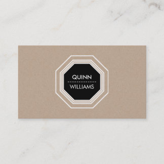 Carte De Visite MODERNE ICON LOGO simple octogon géométrique kraft