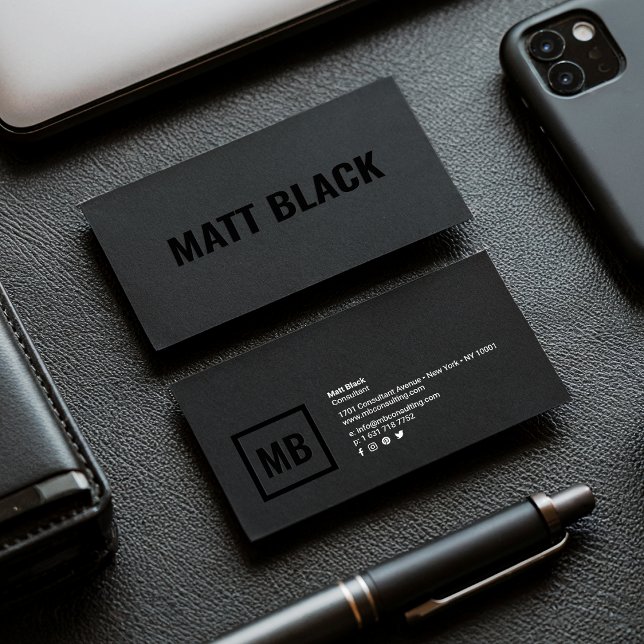 Carte De Visite Moderne kraft noir professionnel simple élégant (Modern professional black kraft simple elegant)