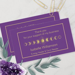 Carte De Visite Moderne Lune Mystique Phase Merci client