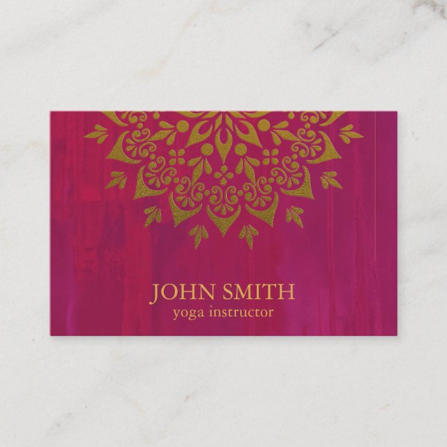 Carte De Visite Moderne Mandala Yoga Instructeur Business Ca (Devant)