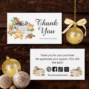Carte De Visite moderne merci aux petites entreprises noël