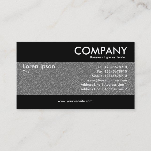 Carte De Visite Moderne - Mid Grey Texture Embossée (Devant)