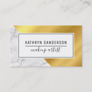 Carte De Visite MODERNE MINIMAL ANGLE or corner cool marbre gris