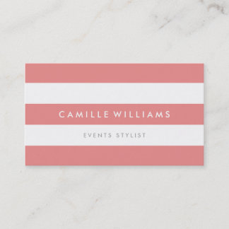 Carte De Visite MODERNE MINIMAL large bande motif corail blanc