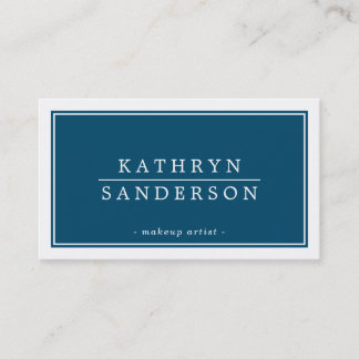 Carte De Visite MODERNE MINIMAL style bordure marine bleu blanc ty