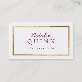 Carte De Visite MODERNE MINIMAL super design bordure or bordeaux