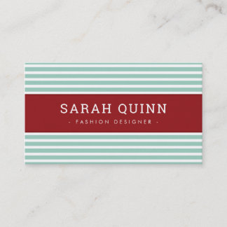 Carte De Visite MODERNE MINIMALE MARINE DE MAIN rouge blanc