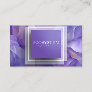 Carte De Visite Moderne minimaliste Abstrait Floral Purple