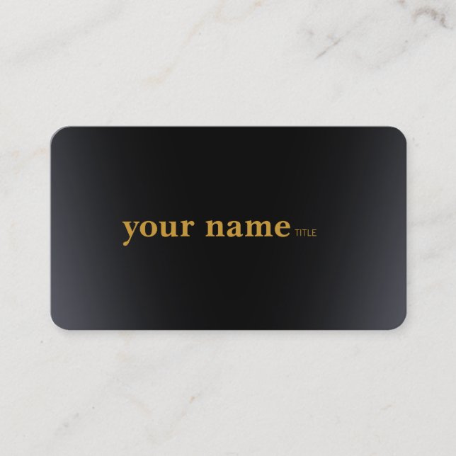 Carte De Visite Moderne minimaliste Baskerville Schwarz (Devant)