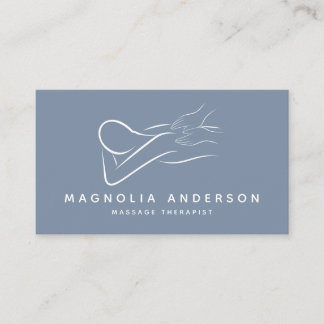 Carte De Visite Moderne minimaliste bleu | Massage