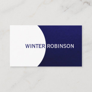 Carte De Visite Moderne minimaliste bleu nuit blanche géométrique