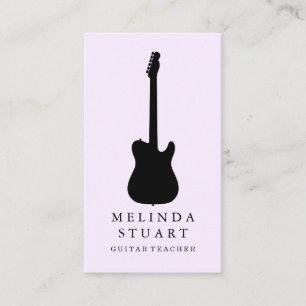 Carte De Visite Moderne minimaliste chic musicien enseignant de gu
