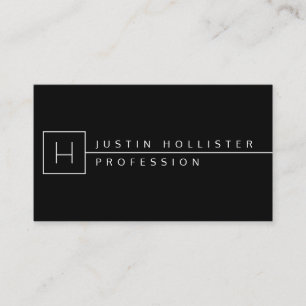 Carte De Visite Moderne Minimaliste Chic Noir & Blanc