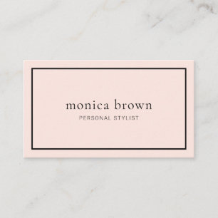 Carte De Visite Moderne minimaliste chic   Rose pâle