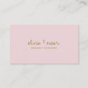 Carte De Visite Moderne Minimaliste Écriture Manuscrite Rose Paste