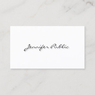 Carte De Visite Moderne minimaliste Élégant blanc Modèle simple