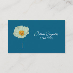 Carte De Visite Moderne minimaliste élégant pavot à fleurs