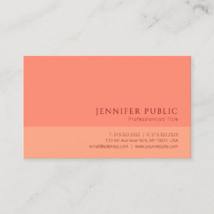 Carte De Visite Moderne minimaliste Élégant Professionnel Apricose