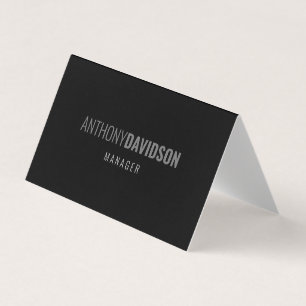 Carte De Visite Moderne minimaliste élégant professionnel noir
