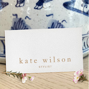 Carte De Visite Moderne minimaliste en cuir gris professionnel