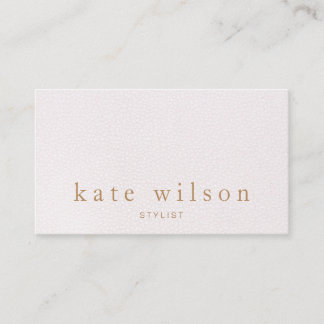 Carte De Visite Moderne minimaliste en cuir rose pâle Professionne