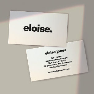Carte De Visite Moderne minimaliste gris brillant