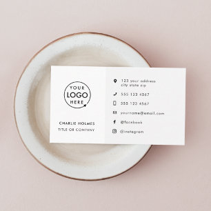 Carte De Visite Moderne minimaliste logo   Icônes réseaux sociaux