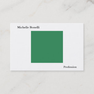 Carte De Visite Moderne minimaliste minimaliste blanc vert de mer