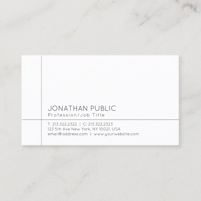 Carte De Visite Moderne minimaliste Modèle élégant professionnel (Devant)