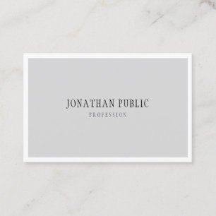 Carte De Visite Moderne minimaliste Modèle simple gris blanc clair