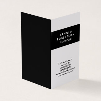 Carte De Visite Moderne minimaliste noir blanc élégant plié