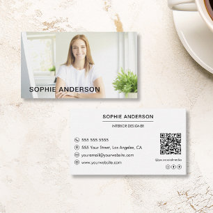 Carte De Visite Moderne Minimaliste Personnalisé Photo Professionn