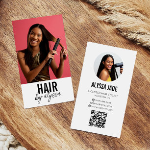 Carte De Visite Moderne Minimaliste Photo Image Code QR Personnali
