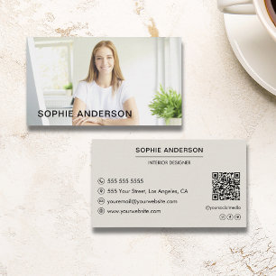 Carte De Visite Moderne Minimaliste Photo Professionnel