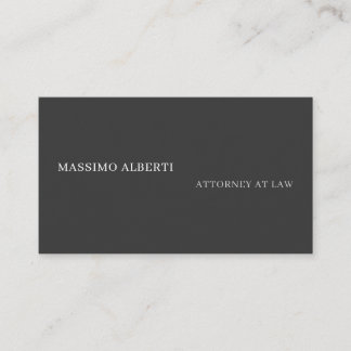 Carte De Visite Moderne Minimaliste Plain Créatif Gris Foncé