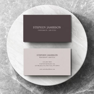 Carte De Visite Moderne Minimaliste Professionnel Marron Foncé