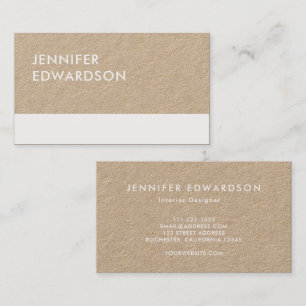 Carte De Visite Moderne minimaliste rustique kraft blanc professio