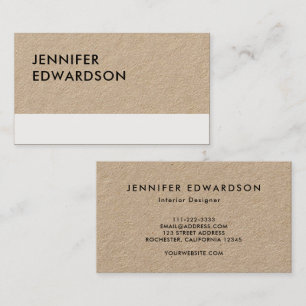 Carte De Visite Moderne minimaliste rustique kraft blanc professio