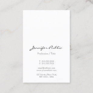 Carte De Visite Moderne minimaliste Script Gloss Euro Size Vertica