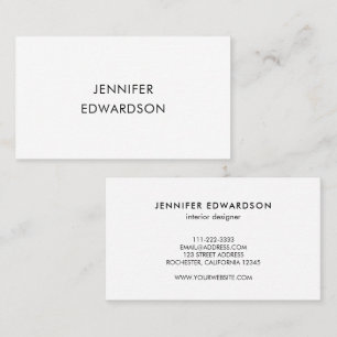 Carte De Visite Moderne minimaliste simple blanc professionnel