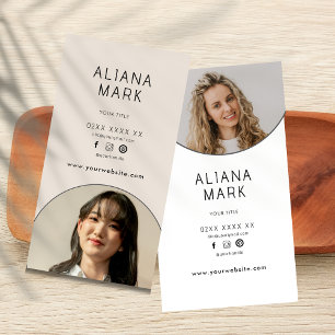 Carte De Visite Moderne minimaliste Simple Photo Professional