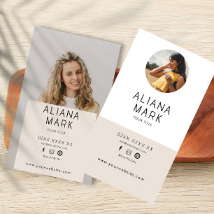 Carte De Visite Moderne minimaliste Simple Photo Professional