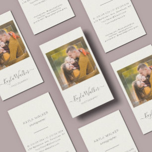 Carte De Visite Moderne minimaliste simple photographe ivoire