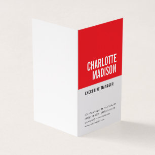 Carte De Visite Moderne Minimaliste Simple Rouge Noir Blanc