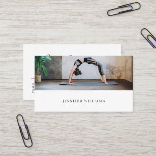Carte De Visite Moderne minimaliste Yoga Personal Trainer Photo pe