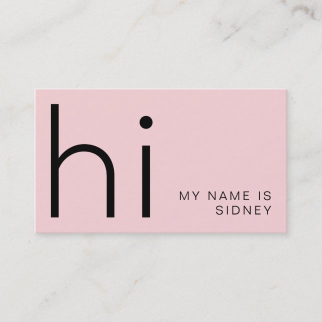 Carte De Visite Moderne minimum Hi - mon nom est design (Devant)